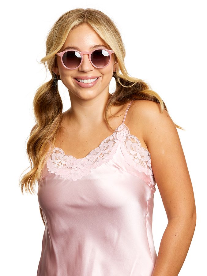 1385 Rose-Pop Color Round Sunglasses