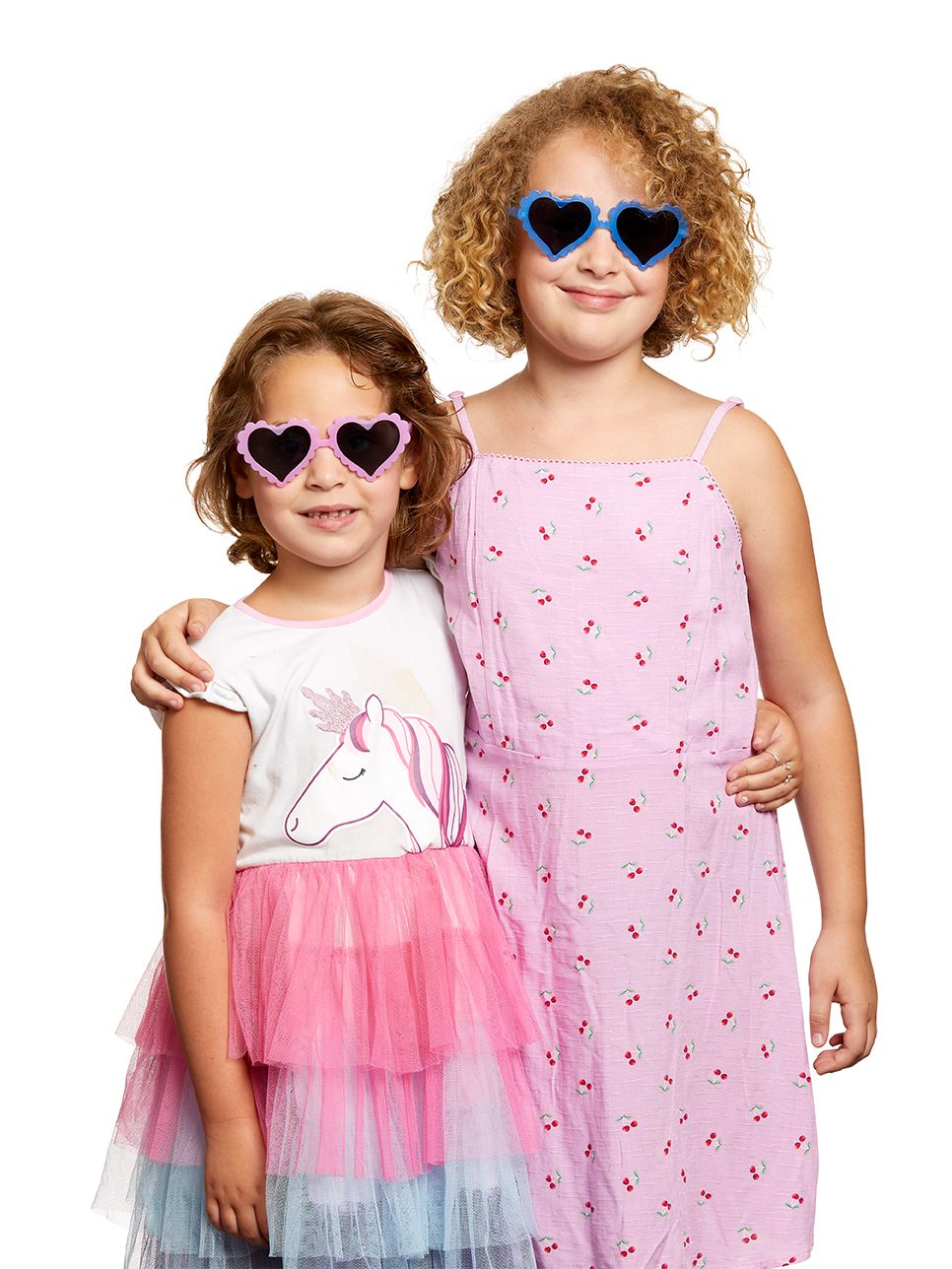K6898 Kids = Dotted Heart Frame Sunglasses