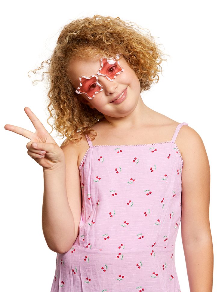 K6899 Kids - Stripe Star Frame Sunglasses