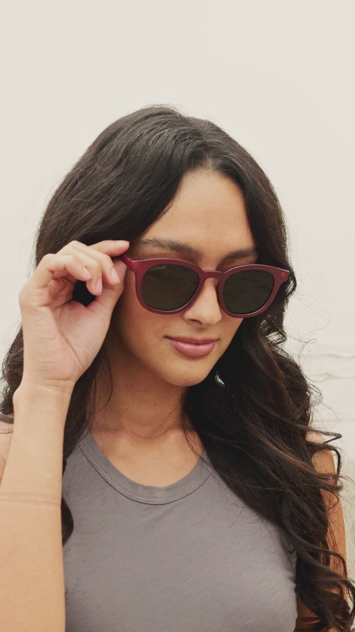 BP19791 - Este - Dark Rose / Gradient Brown Polarized Lens