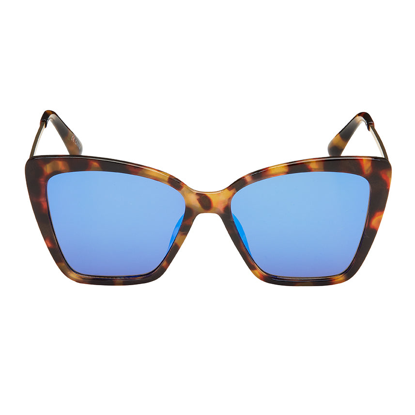1353 Jade - Oversized Cat Eye Mirrored Sunglasses