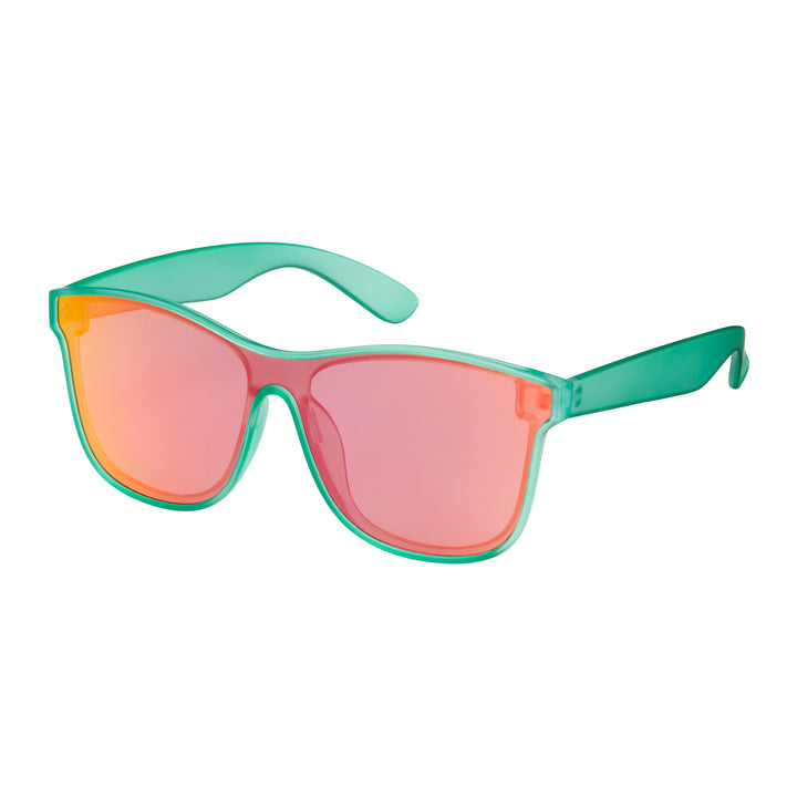 1555 Shields-Wrap Mirror Color Lens Sunglasses