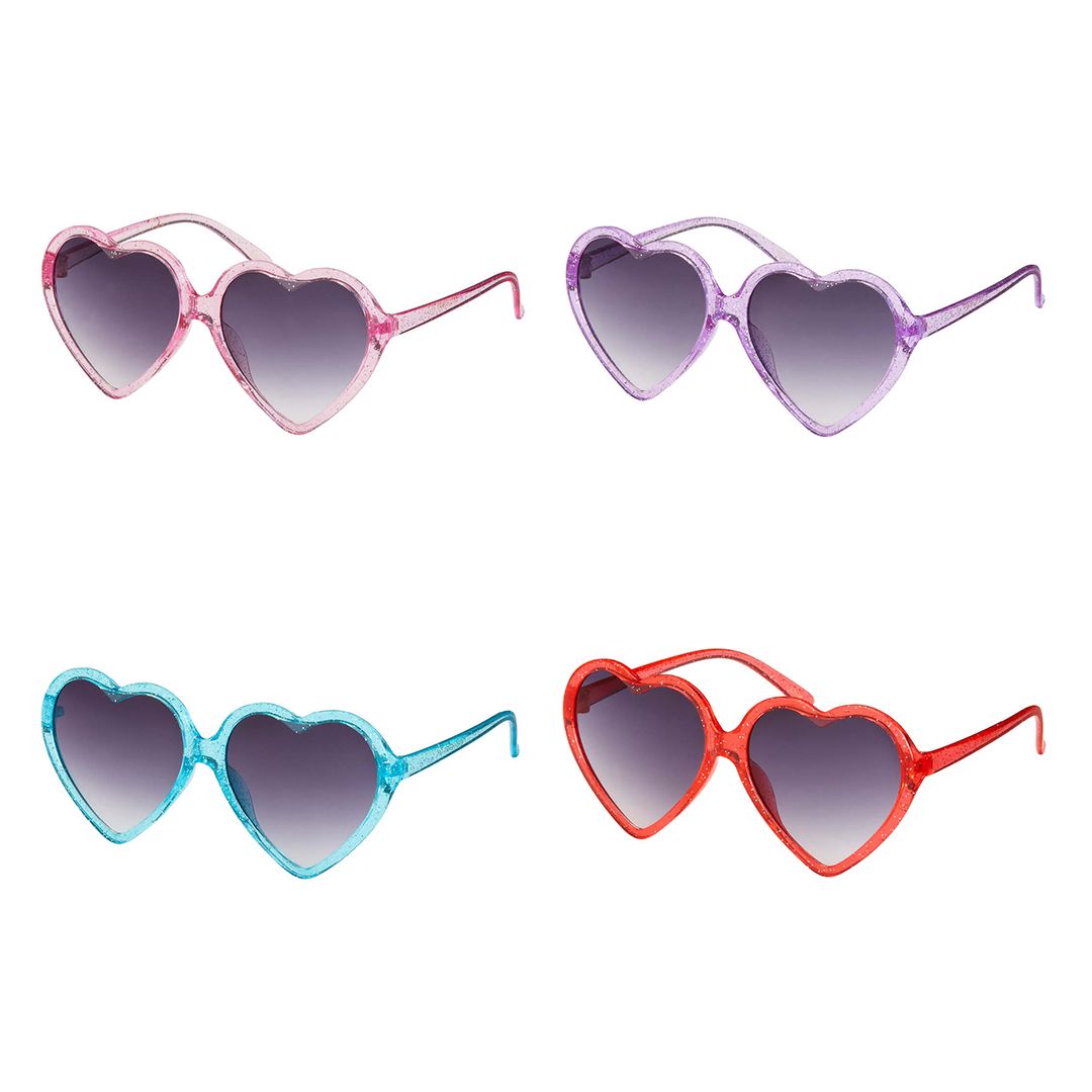 K6913 Kids - Glitter Heart Sunglasses